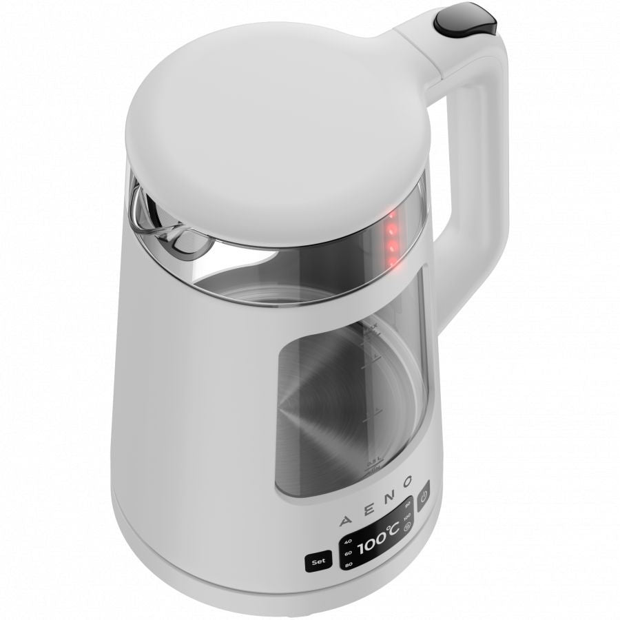Veekeetja AENO  AENO Electric Kettle EK6: 1850-2200W, 2L, Strix, Square-shaped body, Transparent lid, High Resistant Glass, LED-Illumination, Auto Power Off, Dry tank Protection