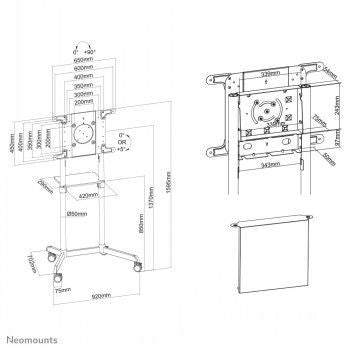 TV bracket NEOMOUNTS BY NEWSTAR  NEWSTAR MOBILE FLAT SCREEN FLOOR STAND (HEIGHT: 160 CM) 37-70" BLACK