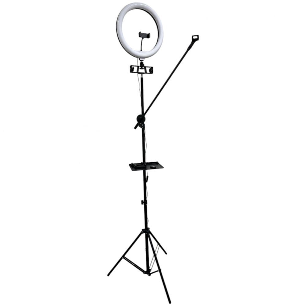 Rõngahoidja iLike  S12 LED Selfie 31cm Ring Light Lamp + Tripod Stand 2.1m + Shelf & 3x phone / Mic Holder Black