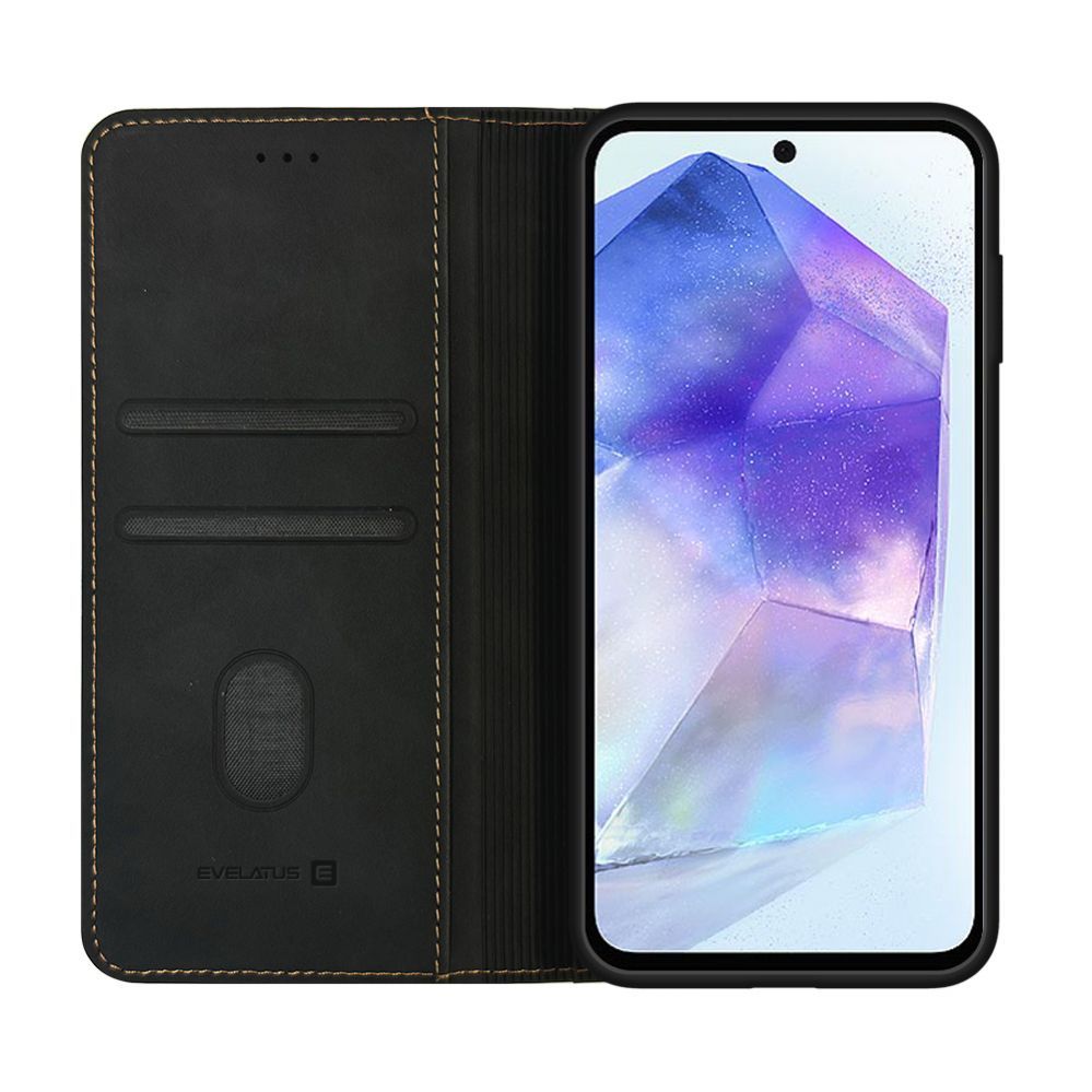 Kaaned - kaaned Evelatus Samsung Galaxy A55 Book Case Folio Black