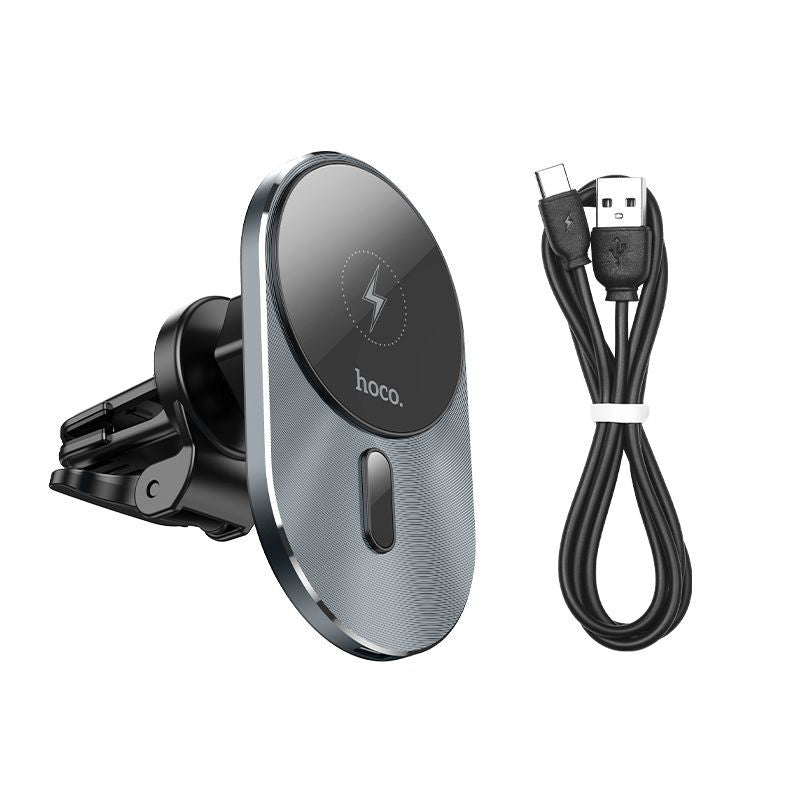 Авто держатель Hoco  CA91 Magic magnetic wireless fast charging car holder Wireless output: 5W/7.5W/10W/15W Grey