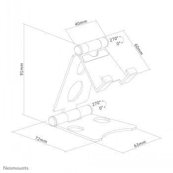 TV bracket NEOMOUNTS BY NEWSTAR  NEWSTAR PHONE DESK STAND (SUITED FOR PHONES UP TO 6,5"), SILVER