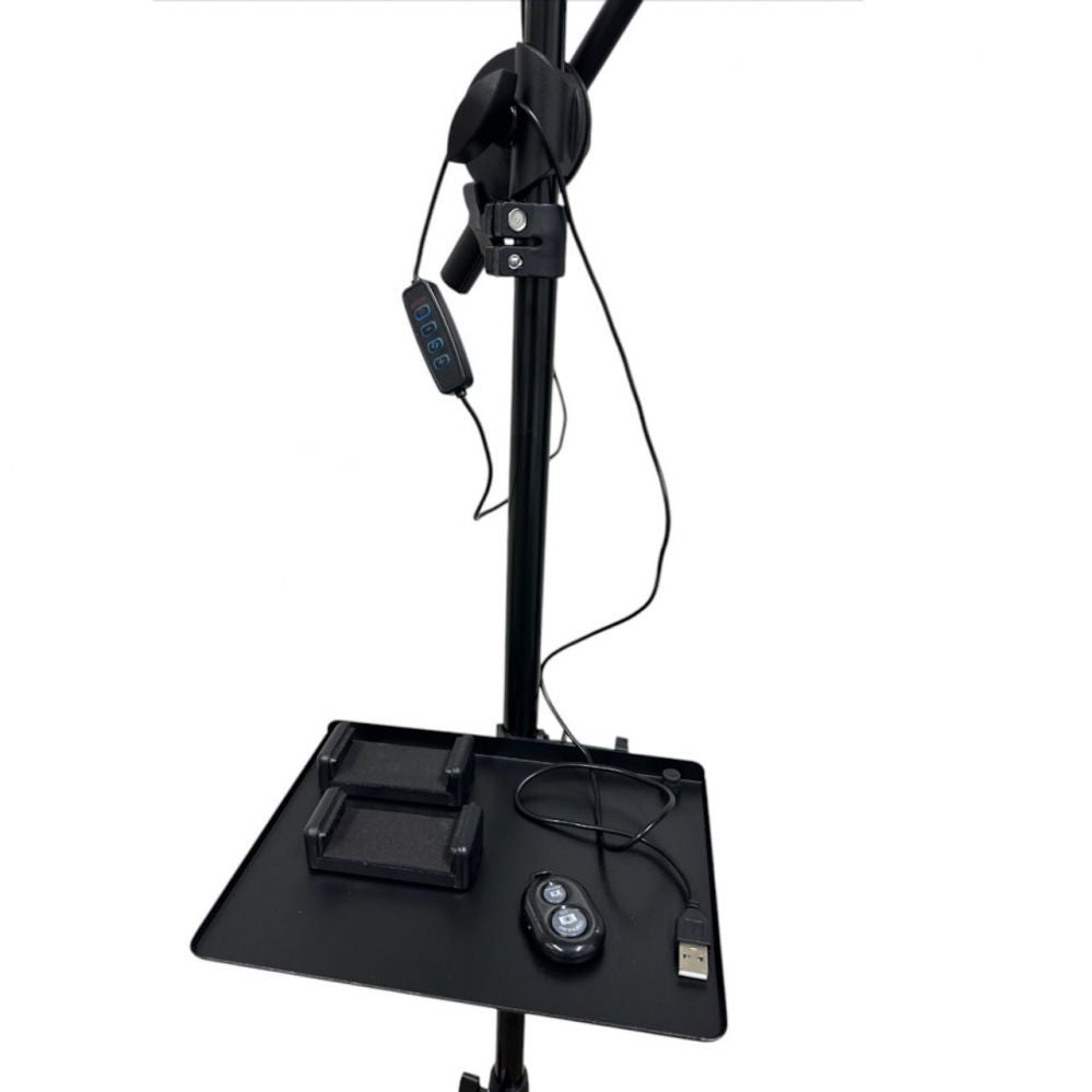 Rõngahoidja iLike  S12 LED Selfie 31cm Ring Light Lamp + Tripod Stand 2.1m + Shelf & 3x phone / Mic Holder Black