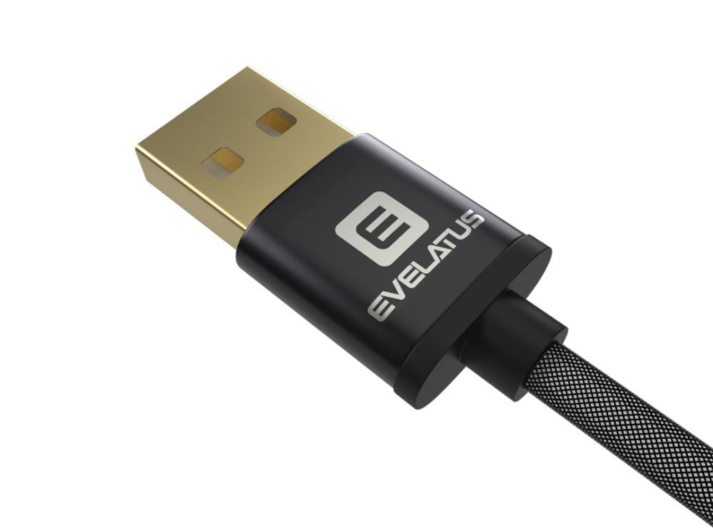 Kaabel Evelatus  Data cable Micro USB EDC02 dual side gold plated connectors Black