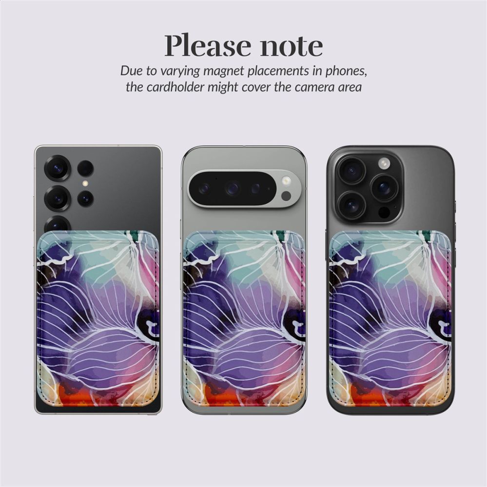 Back panel cover Mio  MIO Flowers Magsafe Case Compatible Card Holder