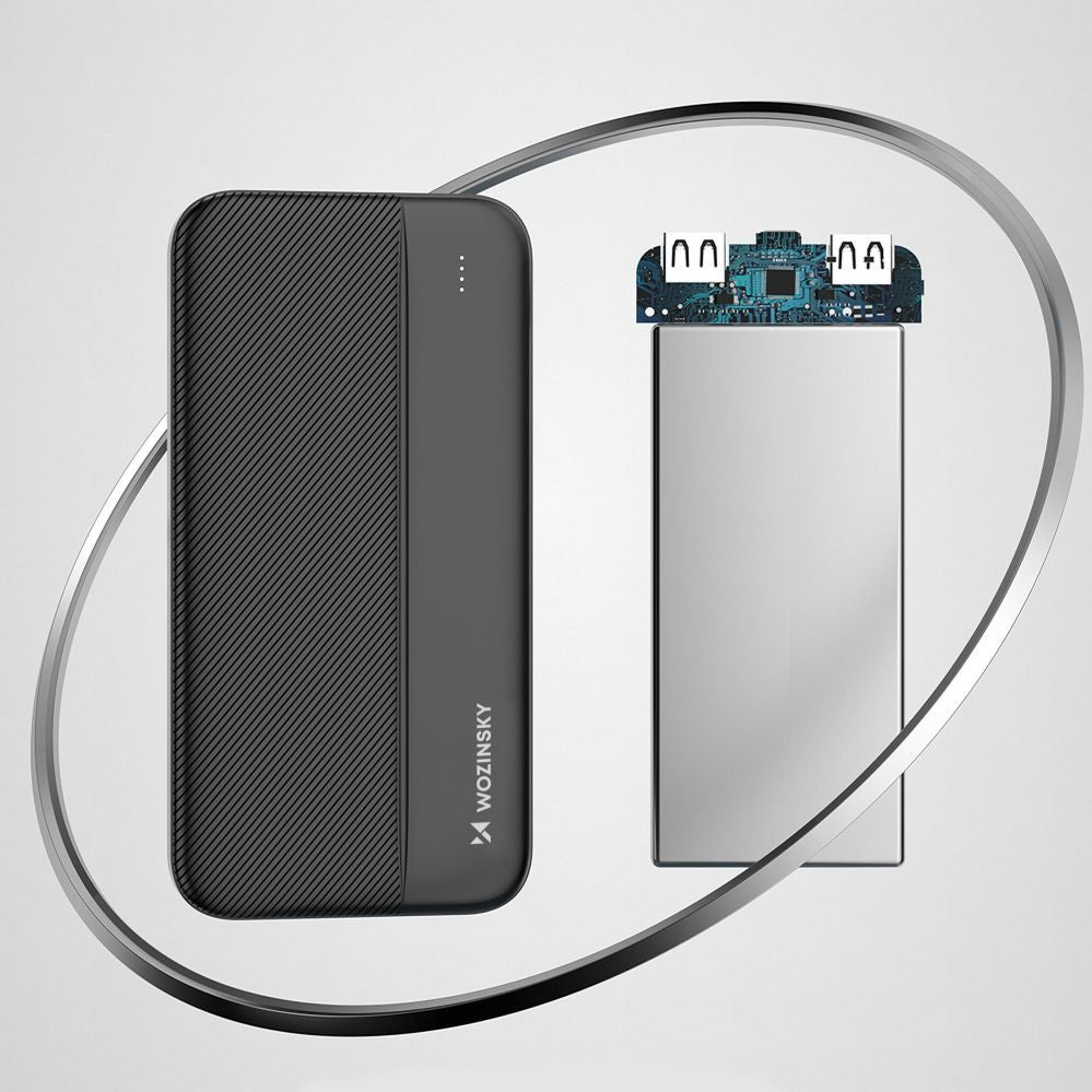 Power bank Wozinsky  Wozinsky powerbank Li-Po 10000mAh 2 x USB black (WPBBK1)