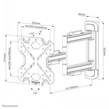TV bracket NEOMOUNTS BY NEWSTAR  NEOMOUNTS SELECT SCREEN WALL MOUNT (FULL MOTION, 3 PIVOTS, VESA 200X200)