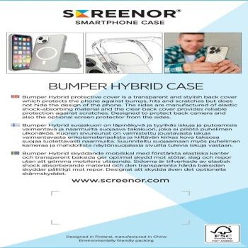 Case universal pocket SCREENOR  SCREENOR BUMPER IPHONE 17 AIR MAGSAFE LÄPINÄKYVÄ