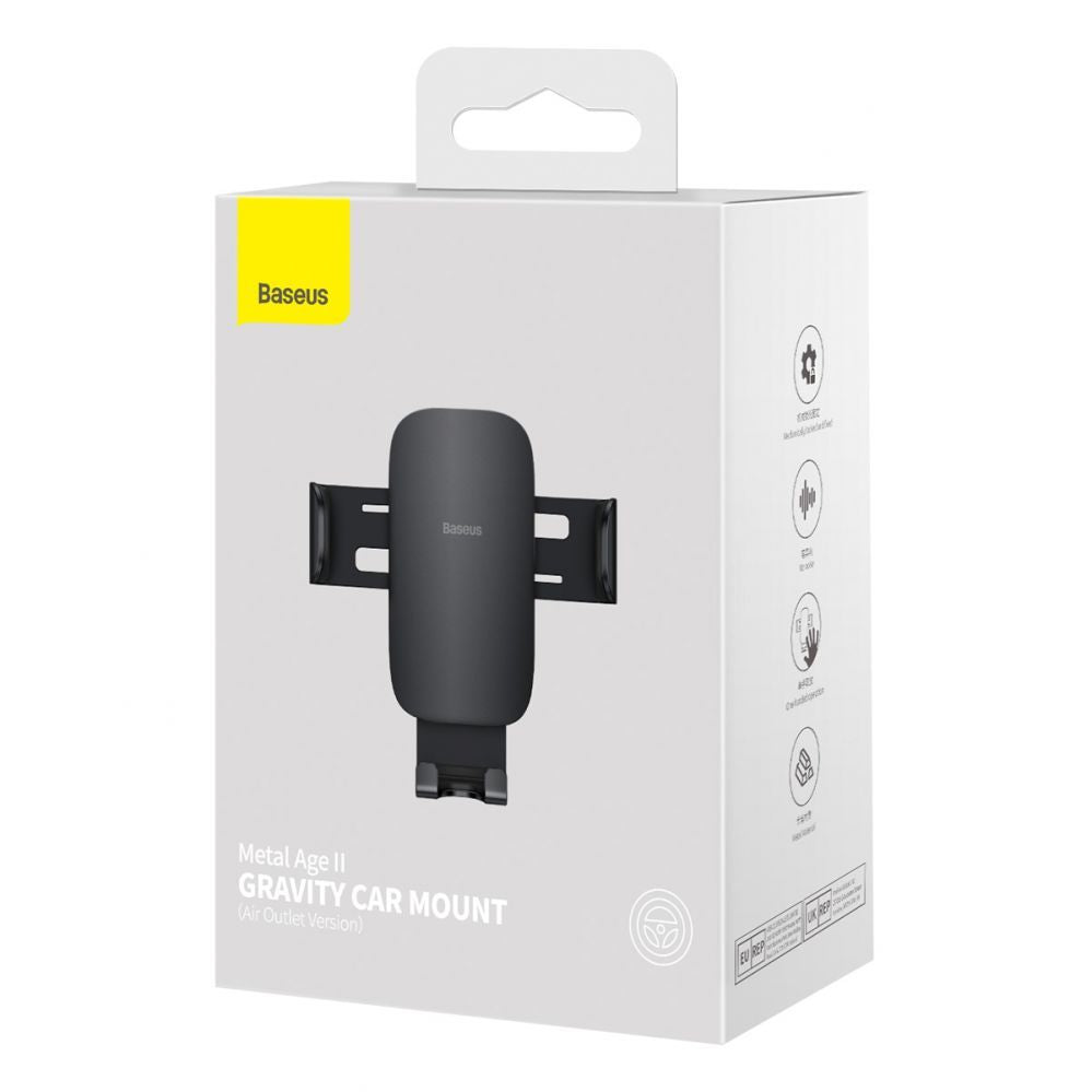 Automaatne hoidja Baseus  Baseus Metal Age II gravitational car phone holder for ventilation grille black (SUJS000001)