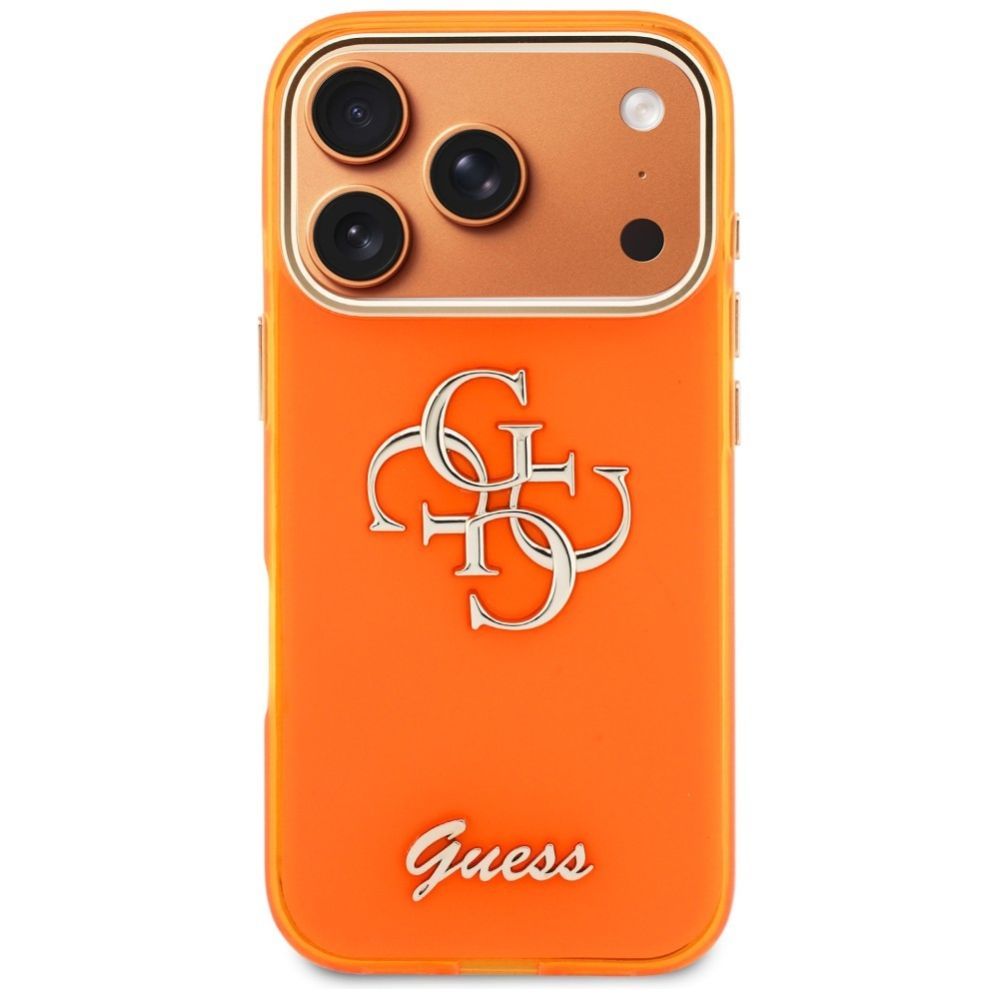 Другие товары Guess  Guess IML 4G Script Metal Case for iPhone 17 Pro - Orange