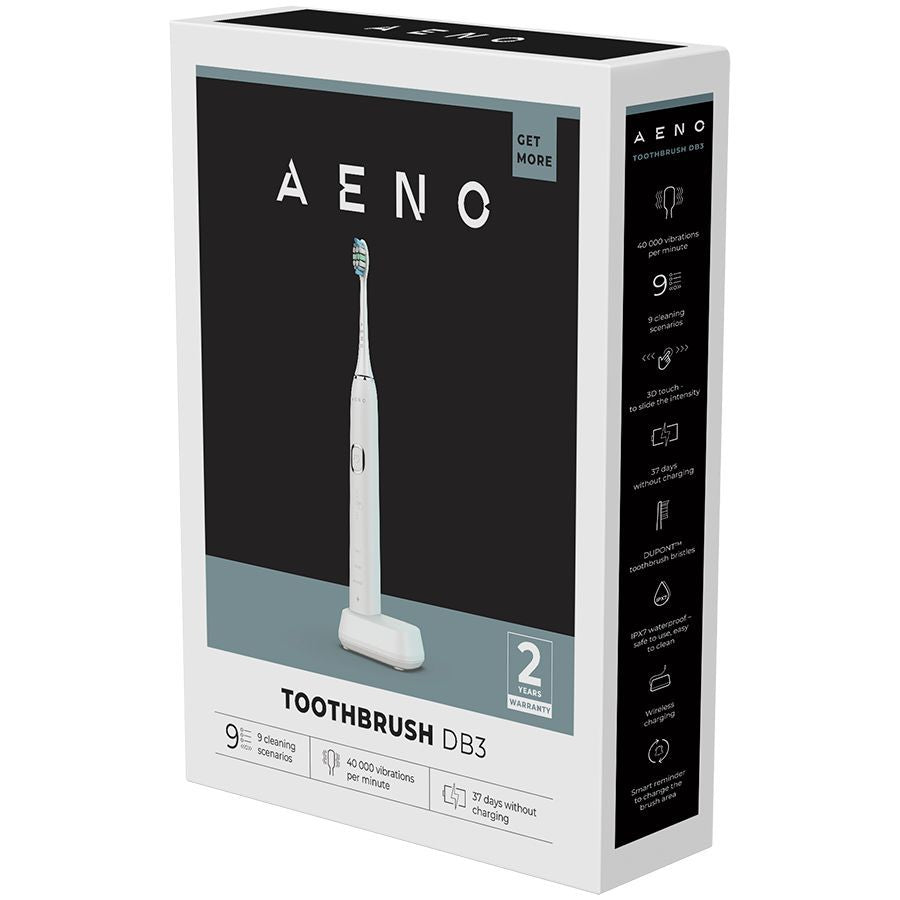 Other goods AENO  AENO Sonic Electric Toothbrush, DB3: White, 9 scenarios, with 3D touch, wireless charging, 46000rpm, 40 days without charging, IPX7