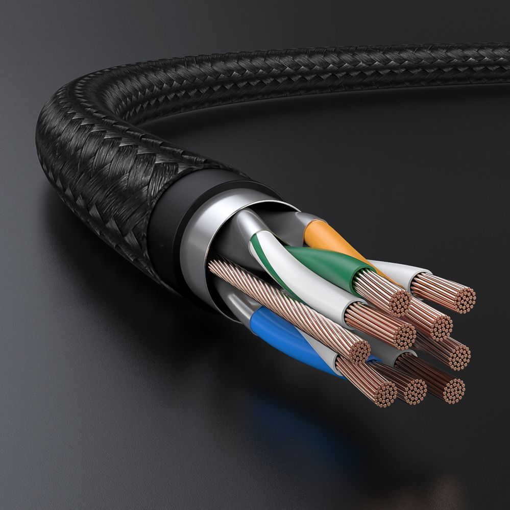 Кабель Ugreen  Ugreen NW150 80424 Ethernet RJ45 Cat 7 10Gbps Cable 3m - Black
