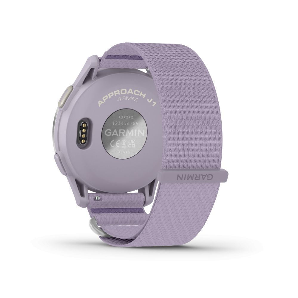 Smart watches Garmin  Approach J1
Silver aluminium bezel with lilac ComfortFit fabric ban