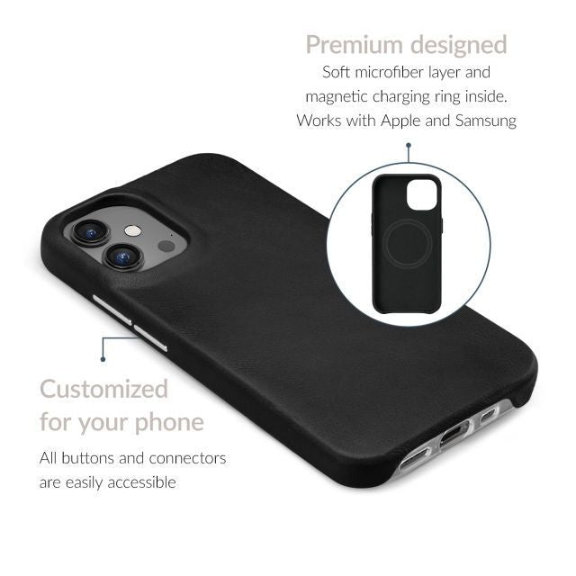Tagakaaned Mio  Mobilize Magsafe Compatible Premium Leather Case Apple iPhone 17 Pro Black
