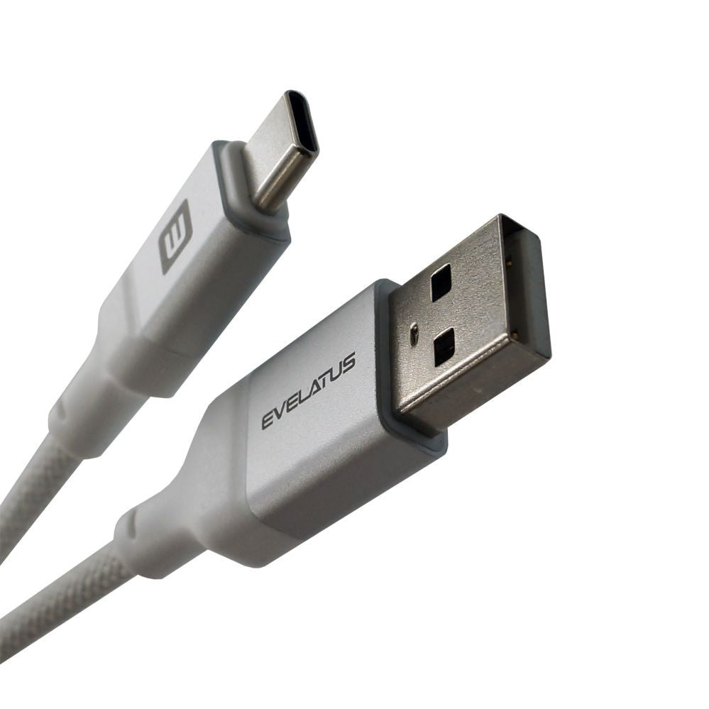 Кабель Evelatus  Cable USB A to C 2M Aluminum housing braiding White