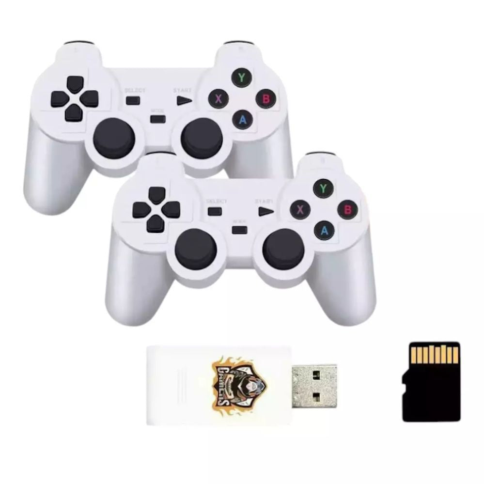 Mängukonsoolid GameBox  HY00 64bit Retro 20K Game 4K Hdmi stick console / Android Box x2 wireless controllers White