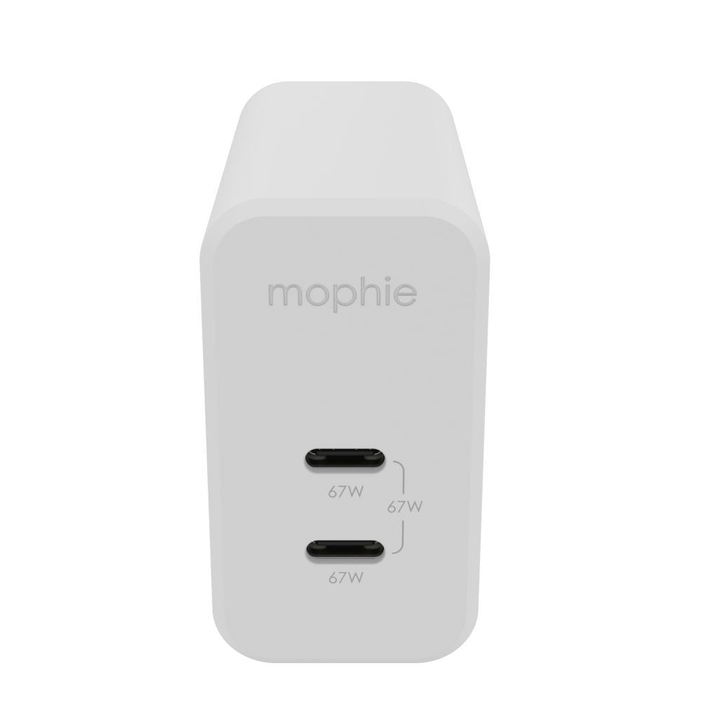 Adapter mophie  mophie Wall Adapter USB-C PD DUAL 67W GAN EU (2xUSBC) White