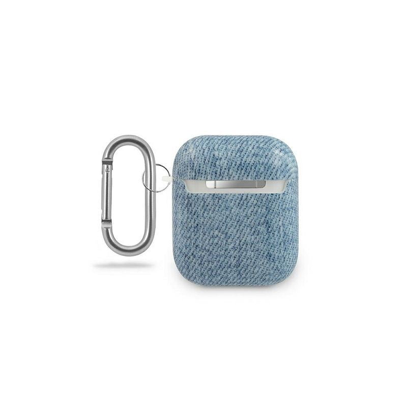 Headphone case Guess  AirPods Denim Triangle Case Light Blue
