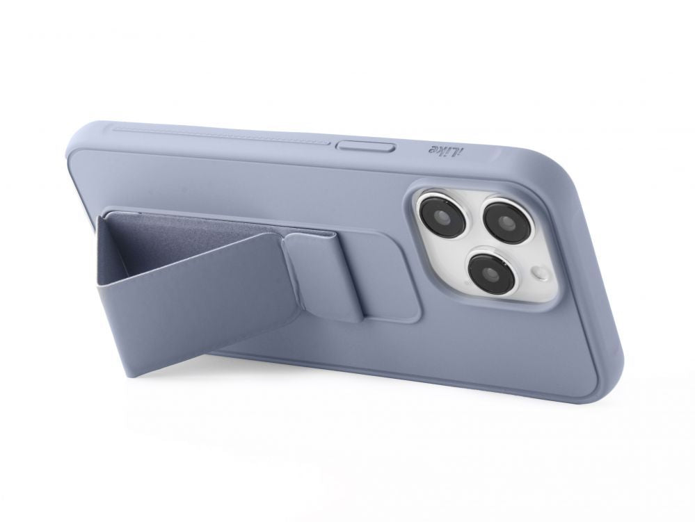 Back panel cover iLike Apple iPhone 14 Pro Silicone Case with stand Purple