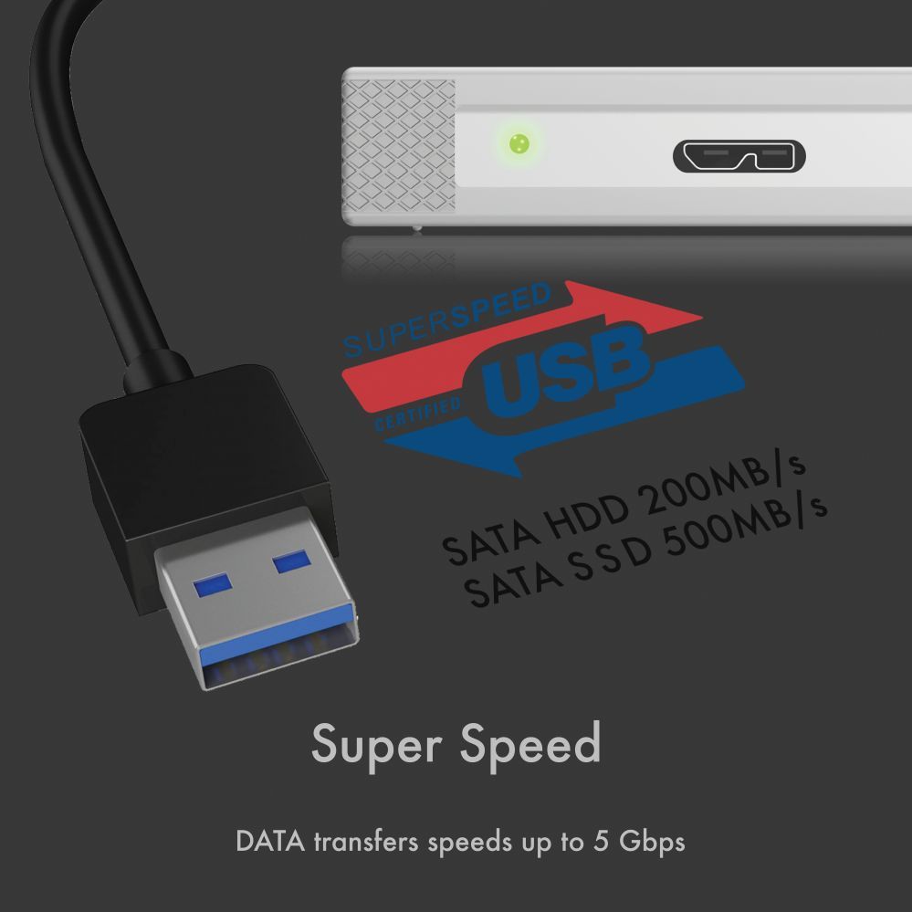 Kõvaketta korpus Raidsonic  icy box IB-241WP  2,5" SATA to USB 3.0  External USB 3.0 enclosure for 2.5" SATA HDDs/SSDs with write-protection-switch	 sata, USB 3.0