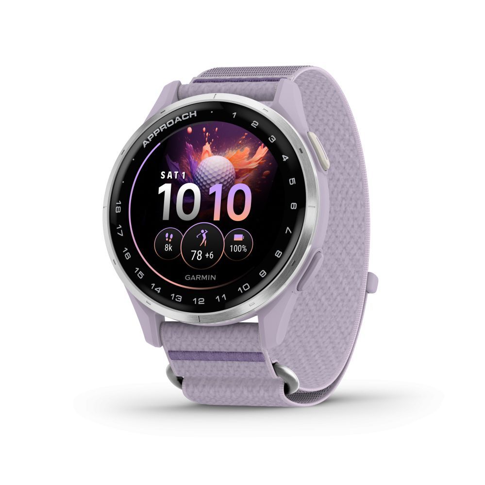 Smart watches Garmin  Approach J1
Silver aluminium bezel with lilac ComfortFit fabric ban