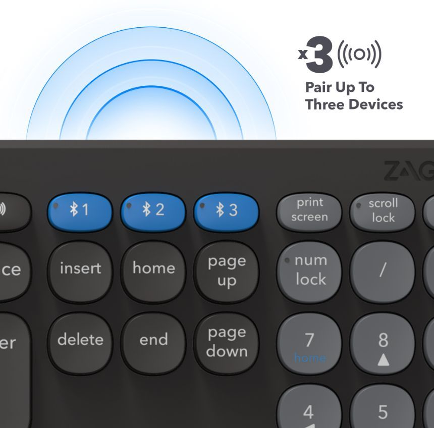 Другой аксессуар для компьютера Zagg  ZAGG Pro Keyboard 17" Full Size-Charcoal-Nordic (wireless charging on mat)