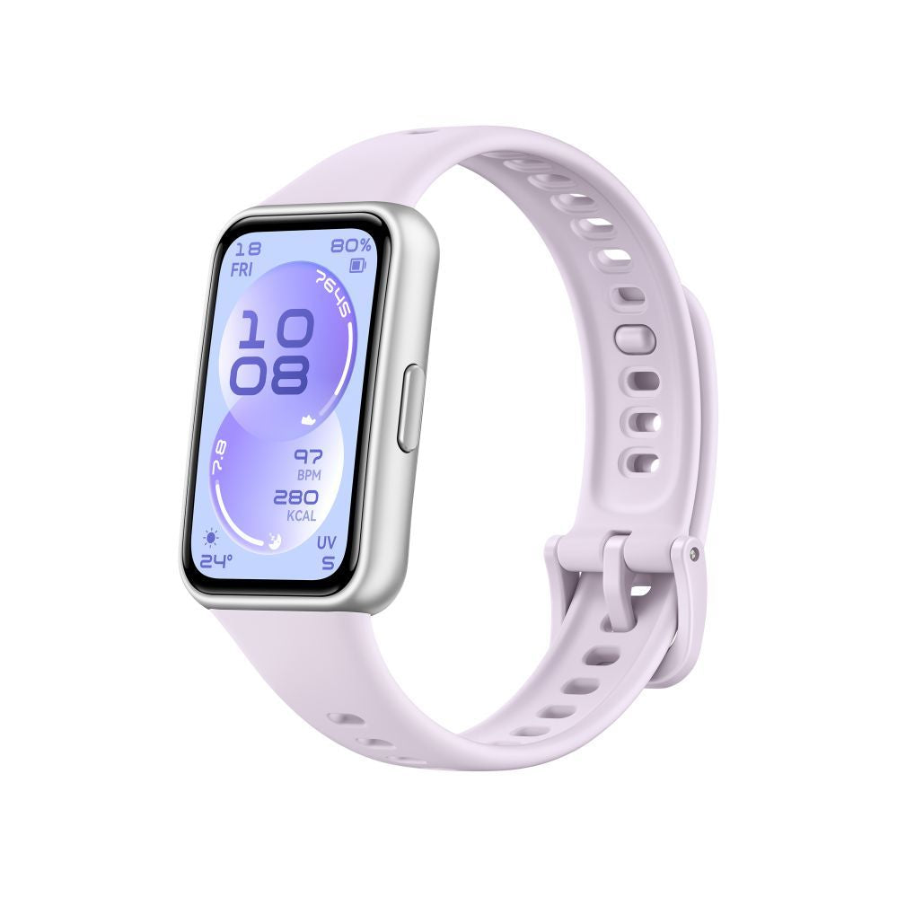 Fitness bracelet Huawei  Band 11 Silver Durable Polymer Case with Purple Fluoroelastomer Strap