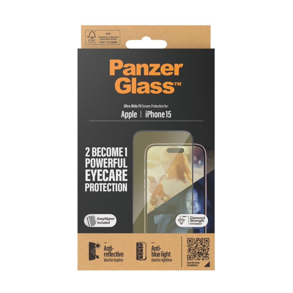 Tagakaaned PanzerGlass  Eyecare Screen Protection iPhone 2023 6.1 | Ultra-Wide Fit w. EasyAligner