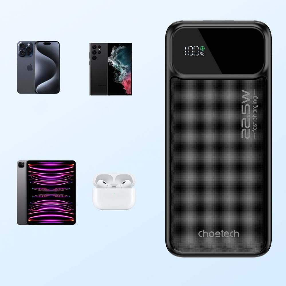 Väline aku Choetech  Choetech Power Bank 30000 mAh Black