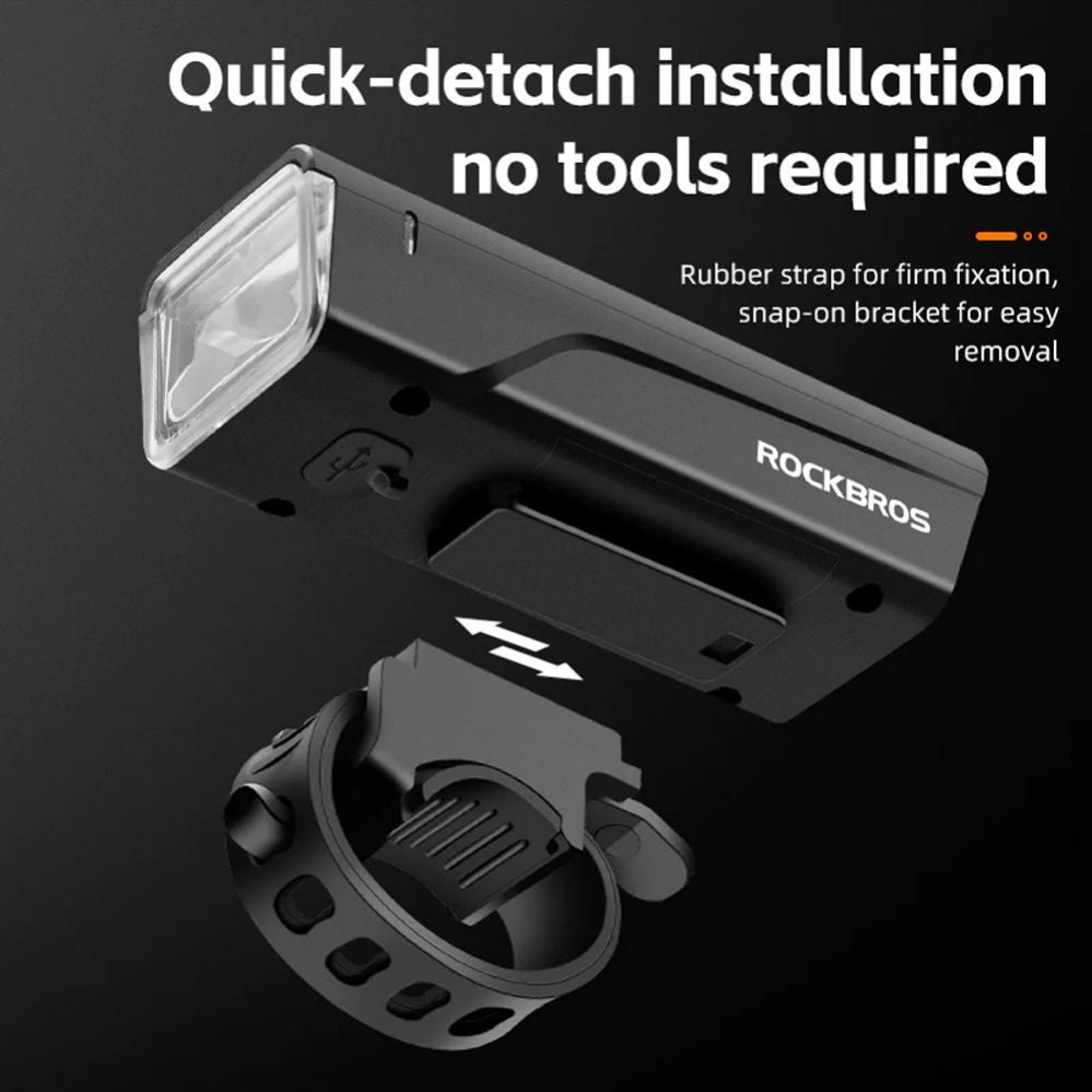 Bicycle accessory Rockbros  Rockbros 24510003001 Front Bike Light 260 lm + USB-C - USB-A Cable - Black