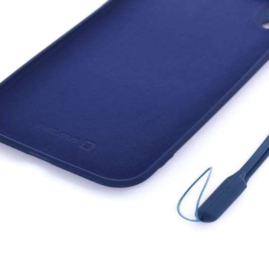 Tagakaaned Evelatus Apple iPhone XR Soft Touch Silicone Case with Strap Dark Blue