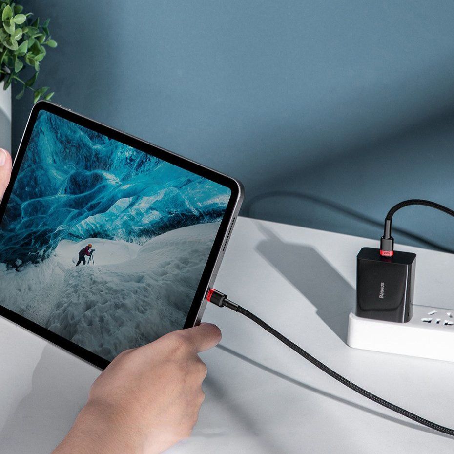 Cable Baseus  Baseus CATKLF-AL91 USB-C - USB-C PD QC cable 100W 5A 480Mb/s 2m - black and red