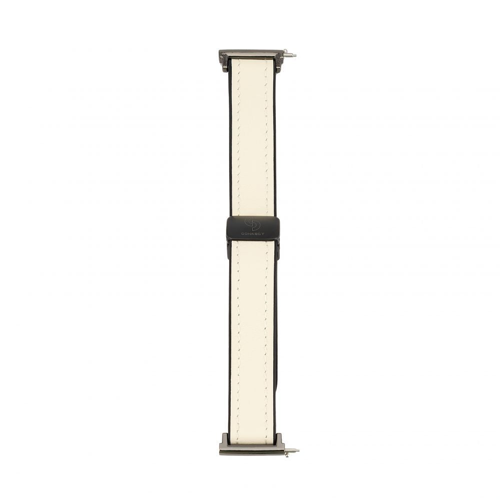 Strap Connect  20mm Silicone Leather Watch Straps with Magnetic White