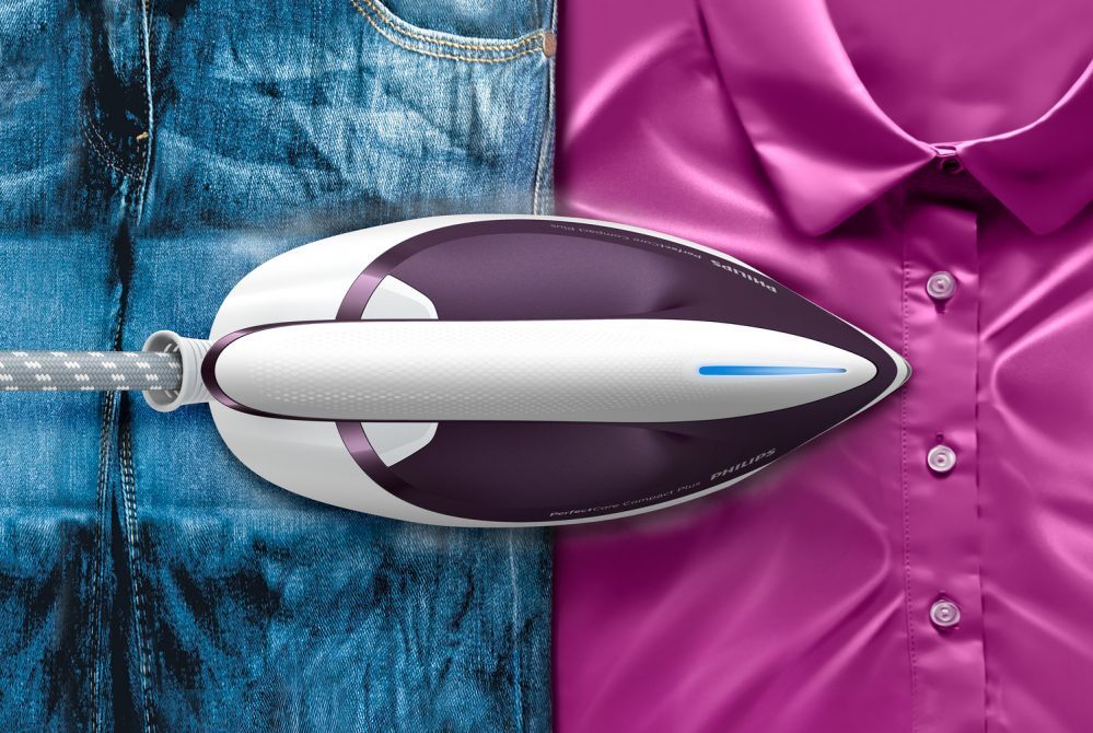 Iron Philips  Ironing System GC7933/30 PerfectCare Compact Plus 2400 W, 1.5 L, 6.5 bar, Auto power off, Vertical steam function, Calc-clean function, Purple, 120 g/min