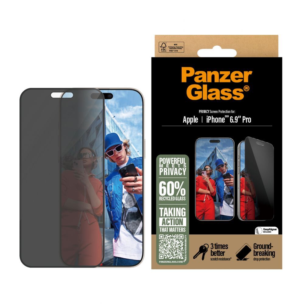 Tagakaaned PanzerGlass  Privacy  Screen Protector iPhone 16 Pro Max | Ultra-Wide Fit |