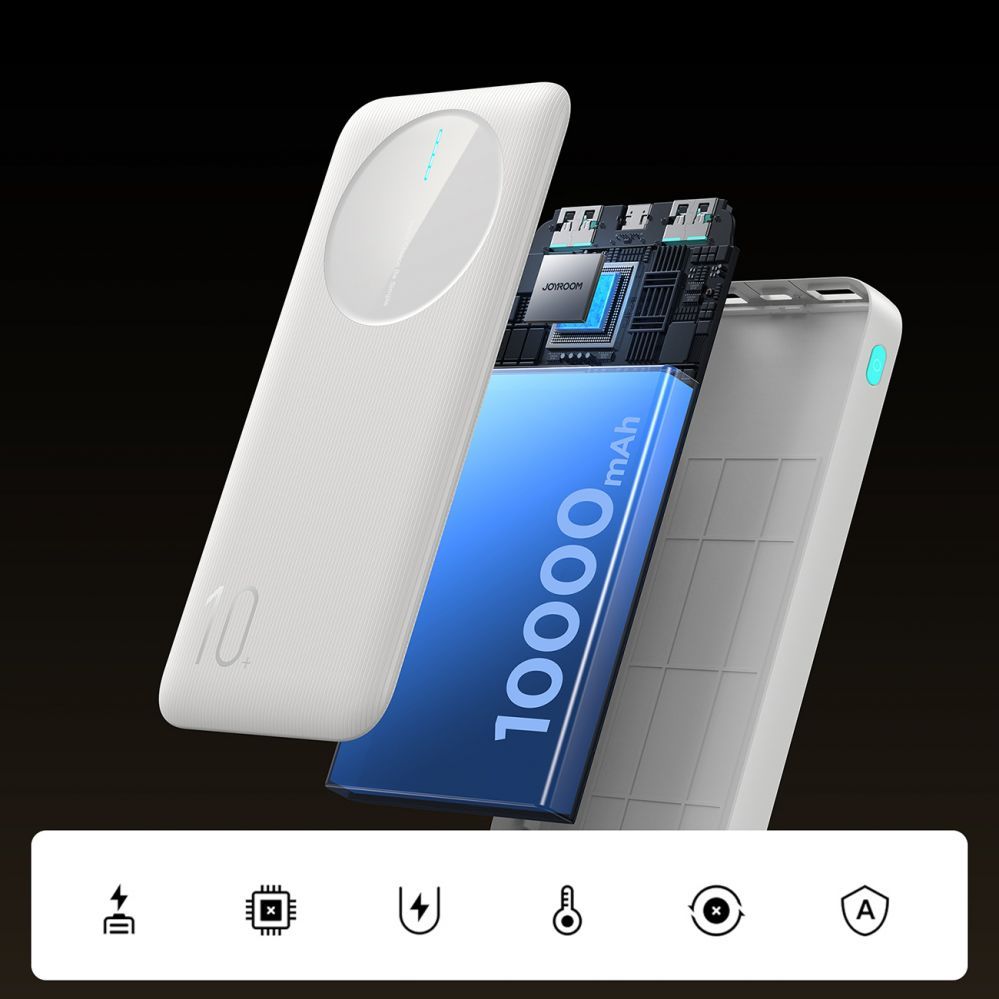 Power bank Joyroom  Powerbank Joyroom JR-PBF12 10000mAh 2.4A 2x USB-A 1x USB-C - white