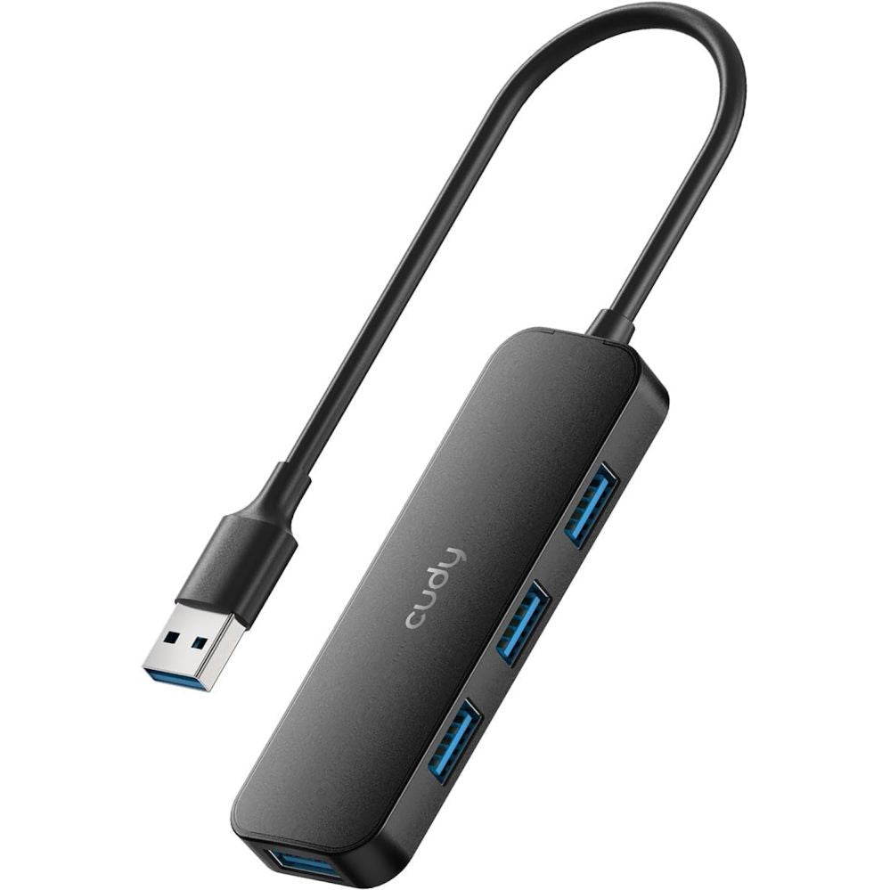 Routers Cudy  UH40A PortMate USB-A to 4-Port USB 3.0 Hub 5Gbps Data Only Plastic Compact Black