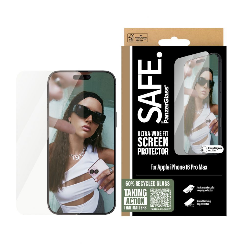 Tagakaaned PanzerGlass  SAFE by  Screen Protector iPhone 16 Pro Max | Ultra-Wide Fit |