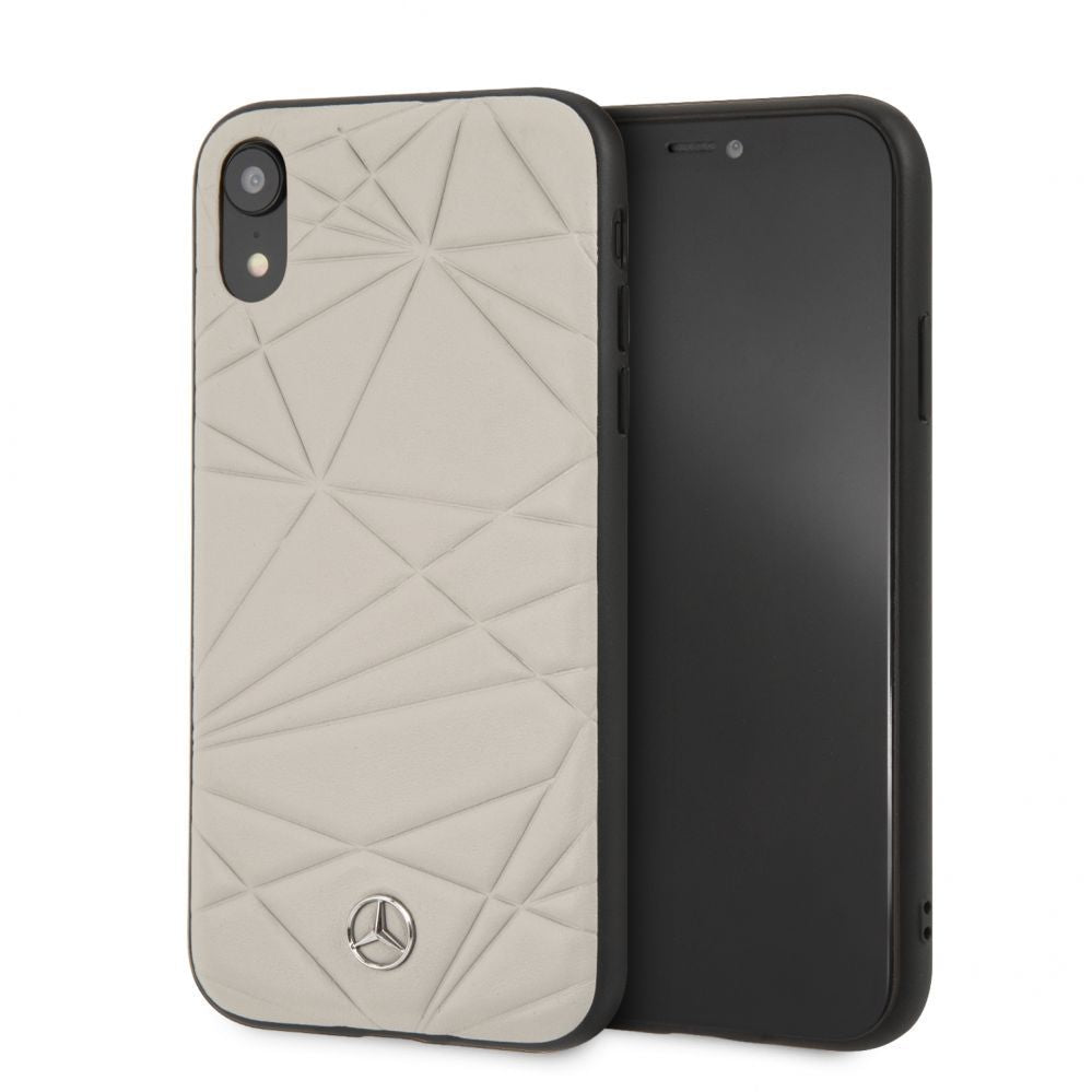 Tagakaaned Mercedes-Benz Apple iPhone XR Twister Genuine Leather Hard Case Grey
