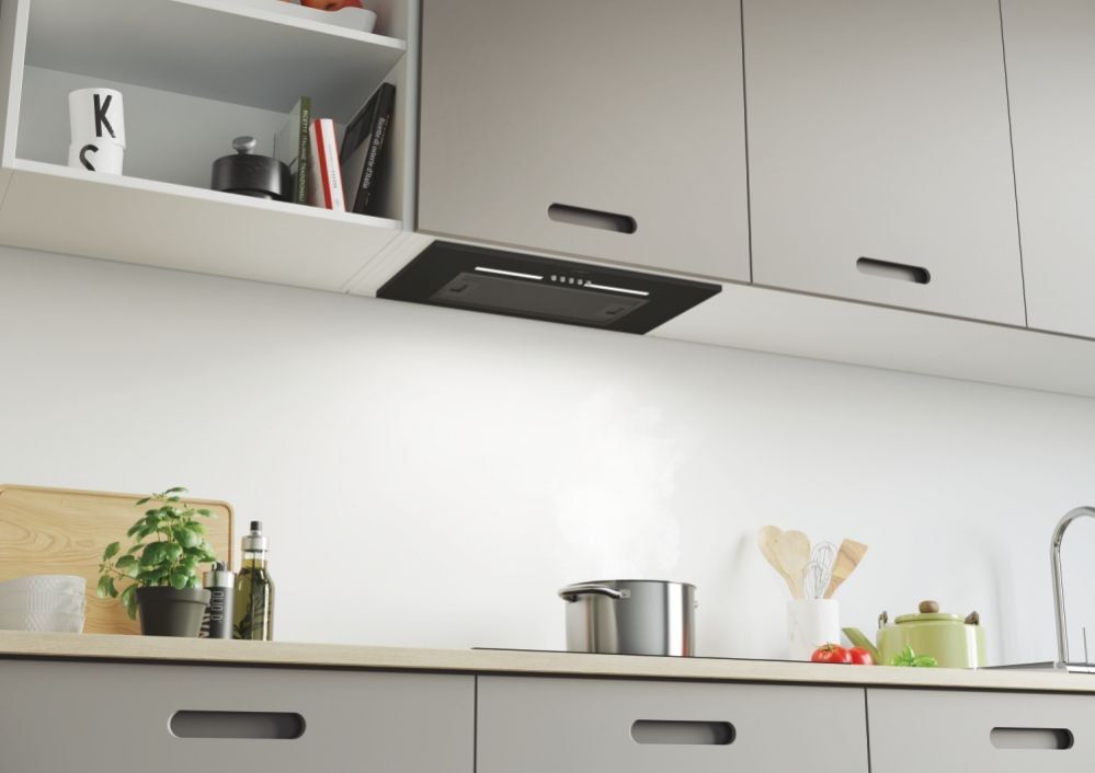Integreeritav õhupuhasti Candy  CPY5MBG Hood, C, Built-in, Width 52 cm, Extraction power 298 m³/h, Mechanical control, Black Glass