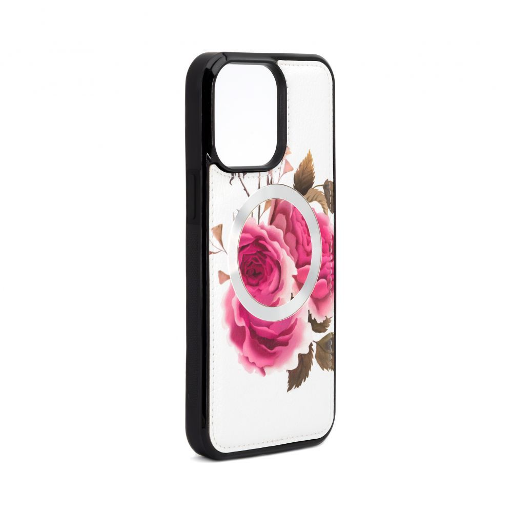 Чехол на заднюю панель Evelatus Apple iPhone 15 Pro Max Leather Case Zipper Design Flower White