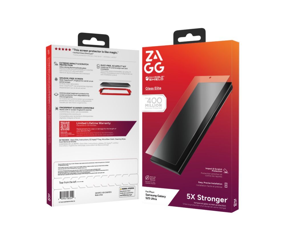 Back panel cover Zagg  ZAGG Protection Bundle for Samsung S25 Ultra: Case with MagSafe and Screen Protector
