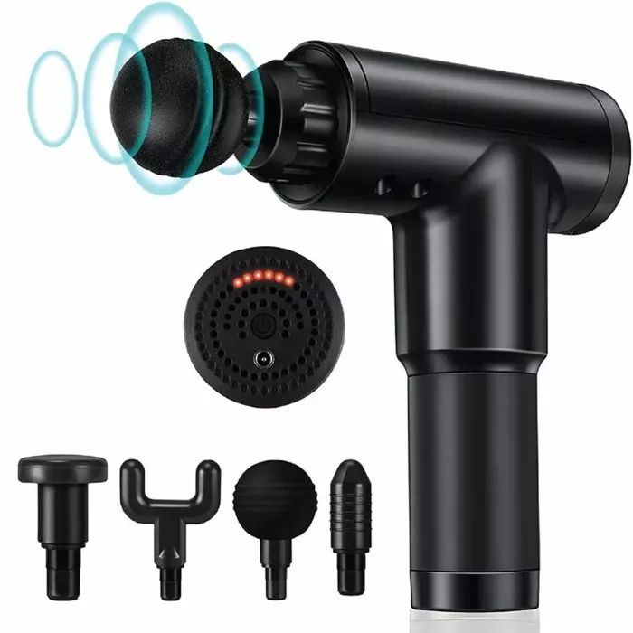 Teised iLike  GG Portable Fascial Muscle Massage Gun with 6-level variable vibration + 3 nozzles Black