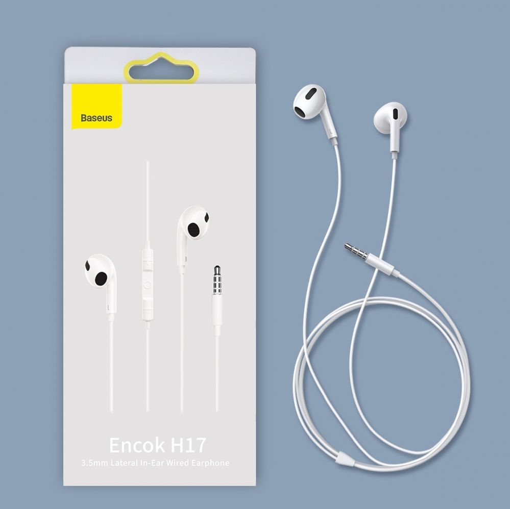 Wired headphones Baseus  Baseus Encok H17 3.5mm minijack wired headphones white (NGCR020002)