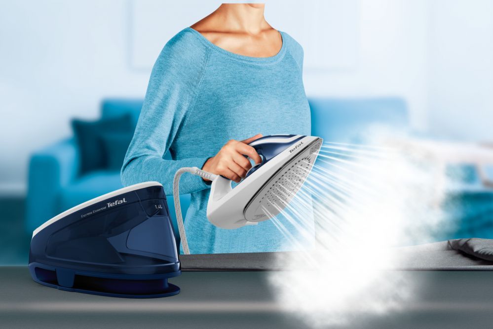Triikrauad TEFAL  | Express Essential Steam Station | SV6116E0 | 2200 W | 1.4 L | 5 to 6 bar | Auto power off | Vertical steam function | Calc-clean function | White/ Blue