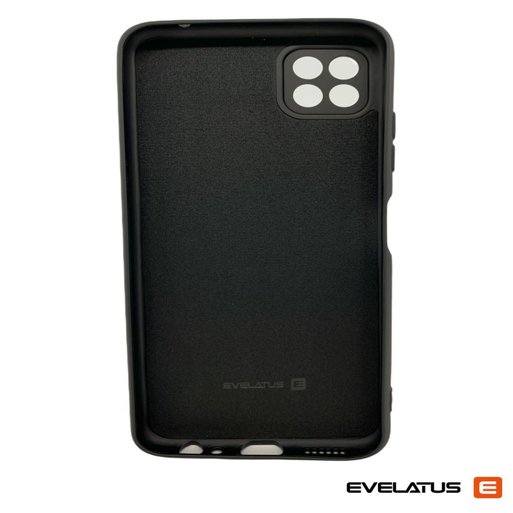 Back panel cover Evelatus Samsung Galaxy A22 5G Premium Soft Touch Silicone Case Black