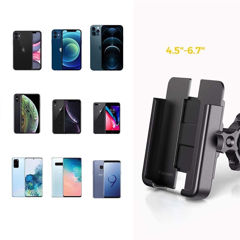 Аксессуар для велосипеда Wozinsky  Wozinsky metal bicycle phone holder, scooters black (WBHBK3)
