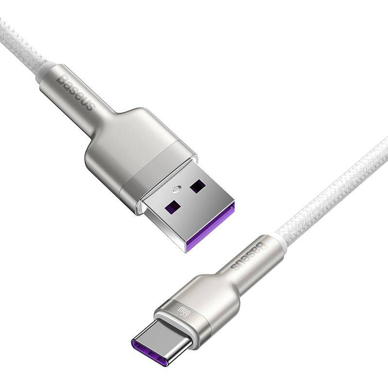 Cable Baseus  USB cable for USB-C Baseus Cafule, 66W, 1m (white)