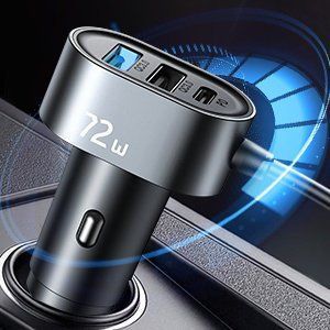 Adapter Joyroom  Joyroom car charger 2xPD + 2xQC3.0 72W 1.5m black (JR-CL05)