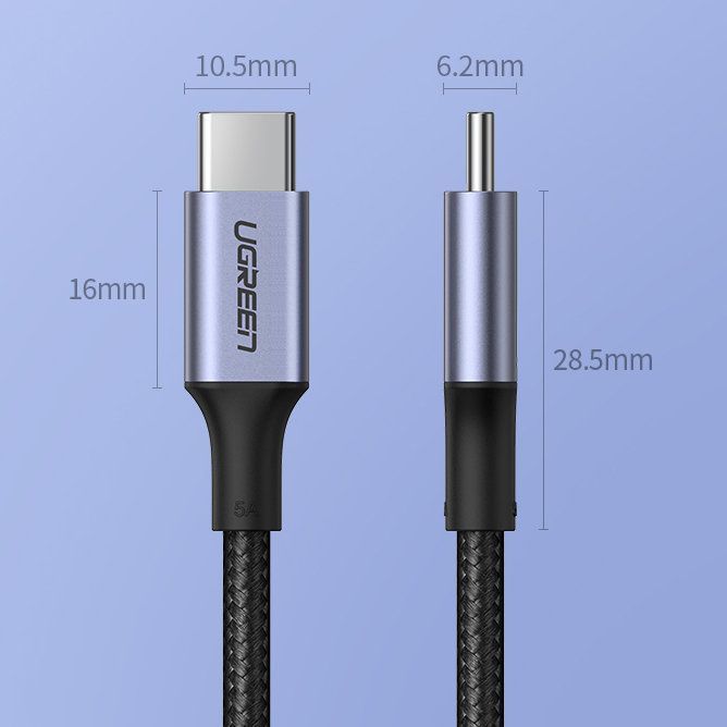 Kaabel Ugreen  Ugreen US316 90120 USB-C - USB-C PD QC FCP cable 100W 5A 480Mb/s 3m - gray